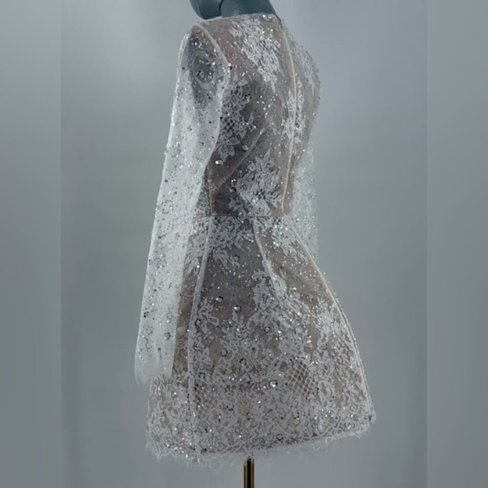 🆕 BRONX & BANCO 🧿 NWOT Isa Long Sleeve Mini Dress, with Bow - Sz M / US 6 - Picture 6 of 16